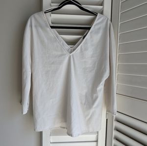 Zara Basic Deep V, 3/4 sleeve Blouse